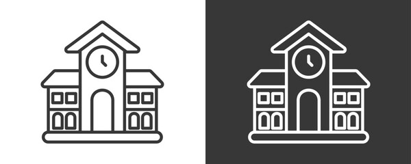 Campus Icon Set Vector Collection Isolated In Black And White