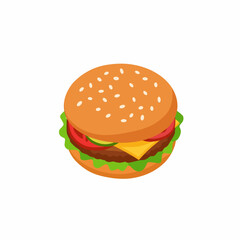 Cartoon Cheeseburger Illustration: Delicious Fast Food Graphic
