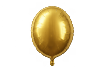 Golden foil balloon floating, celebrating a party, birthday, anniversary, or special event with festive decorations