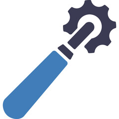 Blue And Gray Rotary Cutter Tool With Black Gear Edge On A Transparent Background Isolated Vector Illustration