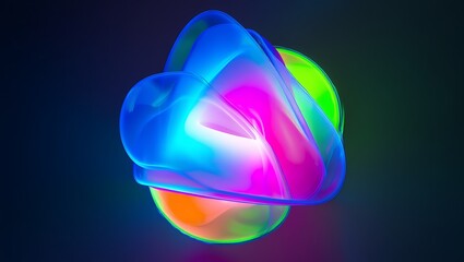 Abstract colorful translucent fluid shapes creating dynamic glow