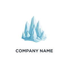 Abstract blue crystal mountain logo design for a modern company.