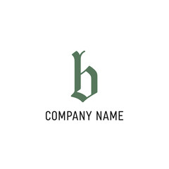Gothic style lowercase letter B logo design concept.