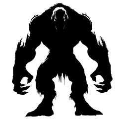 Fototapeta premium Beast of the Shadows, Muscular creature in a dramatic, aggressive stance