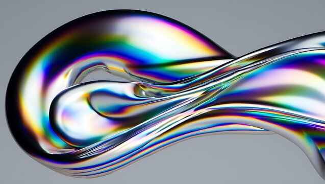 Colorful iridescent fluid flow with dynamic abstract movement