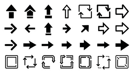 Big Arrow Icon Set with transparent background