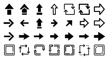 Big Arrow Icon Set with transparent background