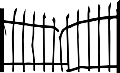 Curved Iron Bar Fence Silhouette Design