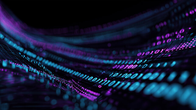 Abstract digital technology and IT background Futuristic data stream in the information age