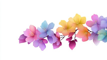 Fototapeta premium Colorful Floral Arrangement with Soft Blossom Shades in Pastel Hues for Creative Background and Decorative Use