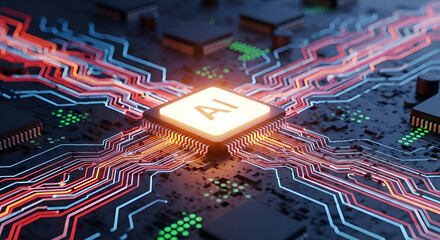 AI Chip on Circuit Board - The Future of Technology.