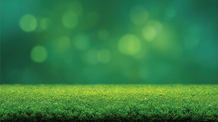 Lush Green Meadow with Soft Focus Background and Gentle Bokeh Effects Ideal for Nature, Relaxation, and Outdoor Themes in Stock Photography