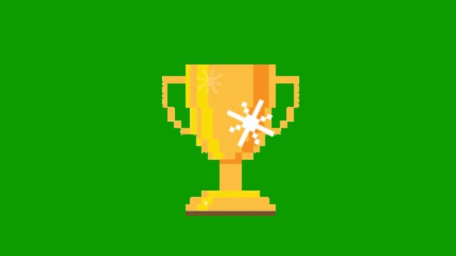gold trophy cup animation