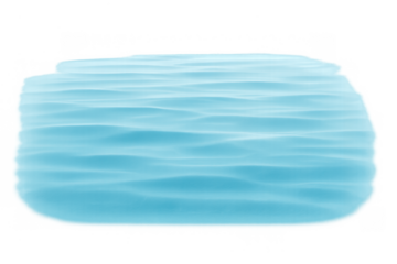 Blue water surface with gentle ripples and reflections, representing calmness, purity, and refreshment on transparent background