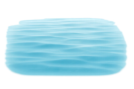 Blue water surface with gentle ripples and reflections, representing calmness, purity, and refreshment on transparent background - Powered by Adobe
