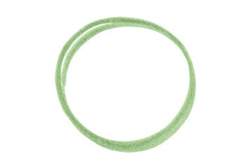 Green hand drawn circle highlighter element on transparent background, emphasizing selection and focus