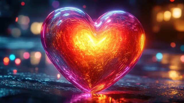 A heart-shaped decorative item sits atop a table