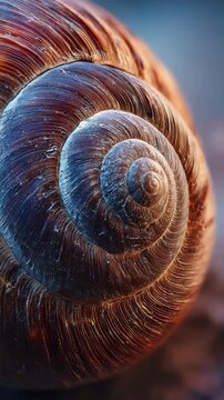 Spiral snail shell close-up