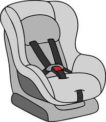 Baby Car Seat Line Illustration