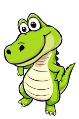 Fototapeta premium Cartoon alligator illustration smiling happily isolated on white background