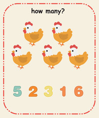 How Many Are There – Preschool Counting and Quantity Recognition Sheet