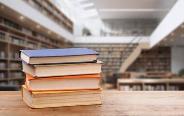 stack of reading books, education concept