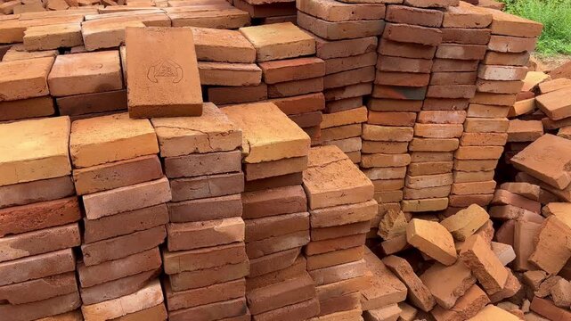 Stack of bricks which ready to build pagoda