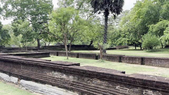 Ruins of royal palace of King Parakramabahu in ancient Polonnaruwa Sri Lanka