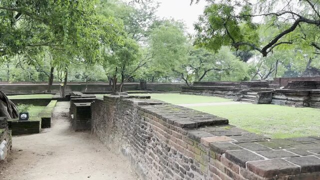 Ruins of royal palace of King Parakramabahu in ancient Polonnaruwa Sri Lanka