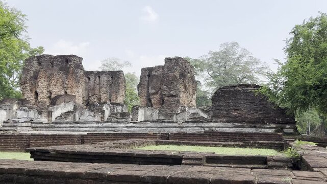 Ruins of Royal Palace of King Parakramabahu in Polonnaruwa, Sri Lanka
