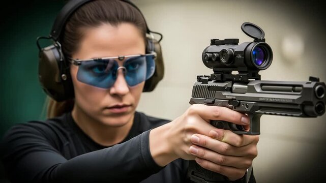 Shooter Taking Aim During Target Practice