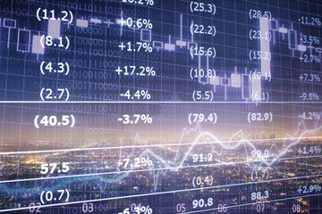 Naklejka premium Concept of Modern Architecture with Financial Stock images