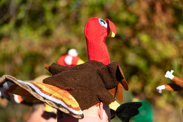 Festive and creative Thanksgiving Turkey Trot hats