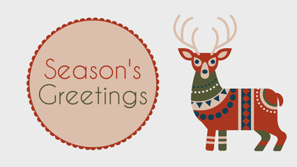 Christmas greeting card with deer