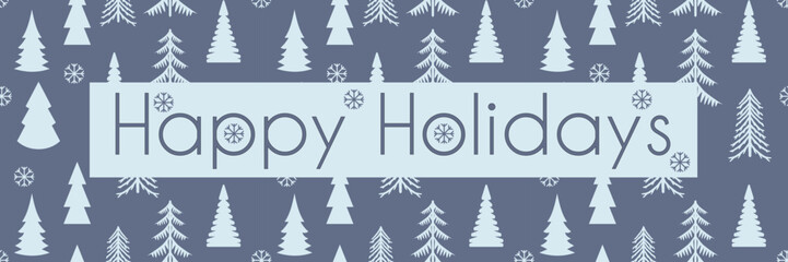 Winter holidays greeting banner with fir trees and snowflakes © Tatiana Sidorova