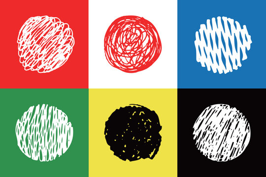 落書きタッチの丸い図形素材