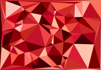 Red Polygonal Vector Background: Low Poly Triangles in Ruby and Crimson Tones