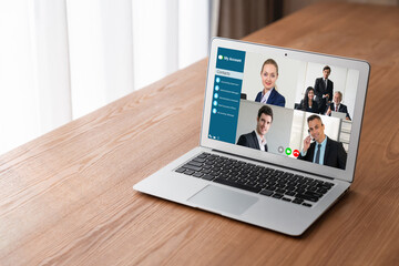 Business people on video conference for modish virtual group meeting of corprate business office workers