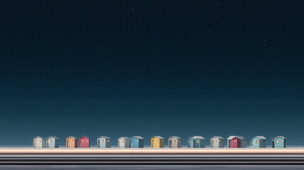 futuristic scene of houses gliding on rails through space shifting views and neighborhoods