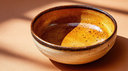 Beautifully crafted bowl off beaten path showcases warm earthy tones and unique texture, perfect for any dining experience