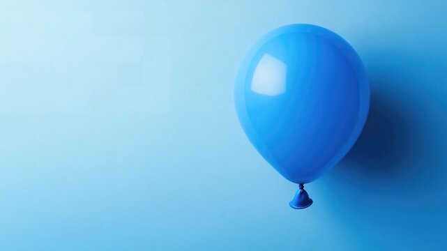 A blue balloon with a drop hanging from its side, suitable for use in scenes depicting sadness or despair