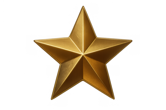 Golden star icon representing success, excellence, achievement, reward, rating, winner symbol, premium quality or ranking