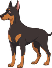 vector illustration of a black dog