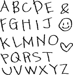 アルファベット　文字　手描き風