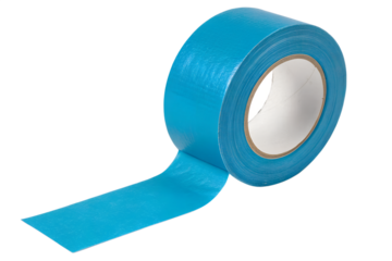 Roll of Blue Duct Tape Isolated, Versatile Adhesive Solution for Various Repair Needs