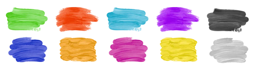 Fotobehang Beren brush paint set. brush paint stroke. brush paint png. brush paint isolated.  © Rey