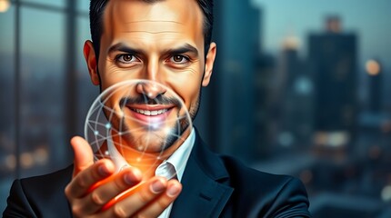 Businessman using tablet analyzing automation and artificial intelligence growth trends to optimize operational efficiency and drive innovation in manufacturing processes.