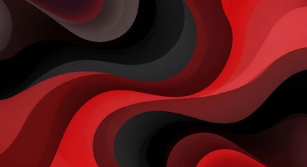 Abstract layered black and red curves forming a dynamic, modern composition with bold visual energy.