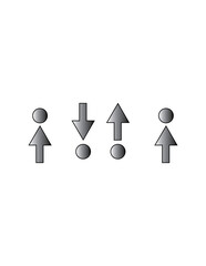 Four Arrows with Circles Graphic Icons Set | Up Down Direction Symbols