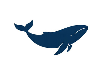 Obraz premium Blue whale silhouette swimming, marine mammal icon representing ocean wildlife, habitat, and conservation efforts on a transparent background